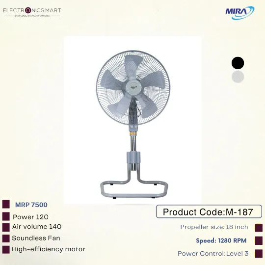 MIRA Stand Fan 18 Inch M-187 Grey